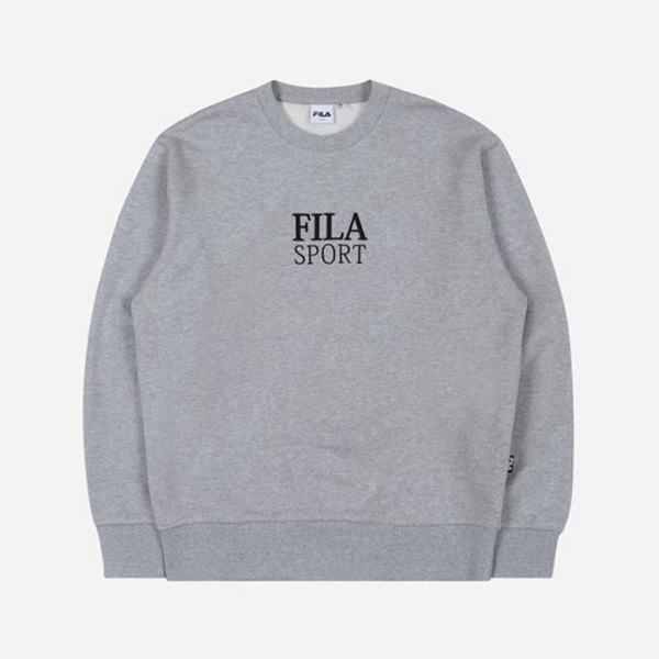 Fila Sport Embroidered Men's Sweatshirts - Grey,NZ 830-50824